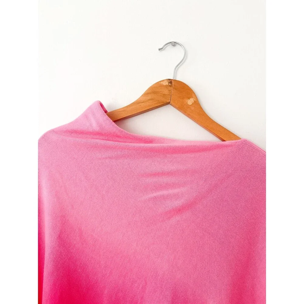 Pink Ombre Poncho Top Boho Coastal Cowgirl Y2K Festival Dopamine Dressing Barbie